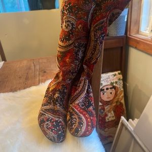 One of a kind really cool paisley boots